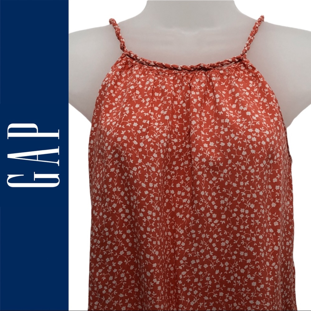 Gap Twist Strap Cami Coral/White Size Small 
Braided Straps Floral Pattern EUC